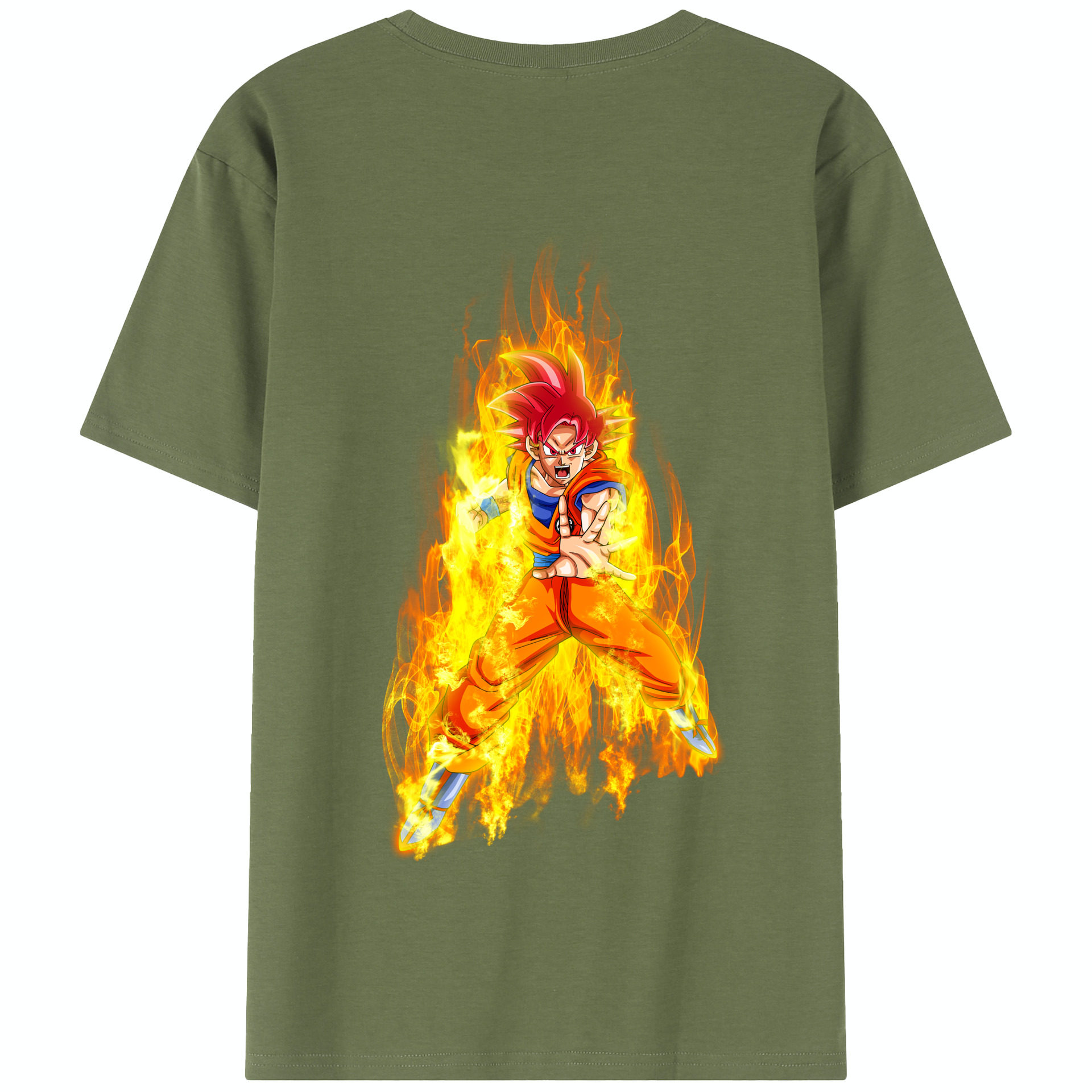 （画像用） ドラゴンボール 孫悟空（そん ごくう）Son Goku カカロット DRAGON BALL Kakarotto 綿100％半袖Tシャツ（背面プリント）